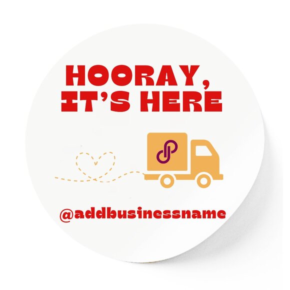 Round Sticker with Delivery Truck Graphic - 2 inch Sticker - Picture 1 of 2